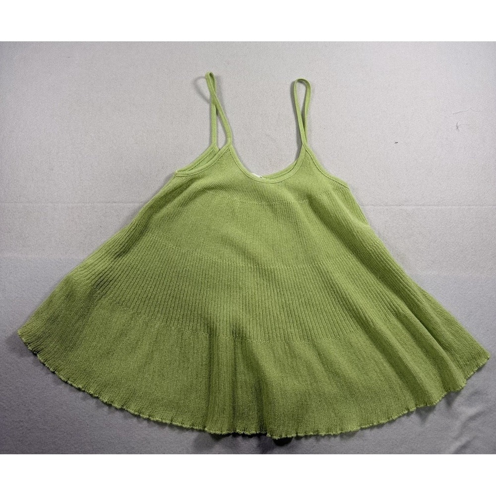 MNG Womens M Green Tank Sage Green Stretch Flowy Beach Dressy Festival